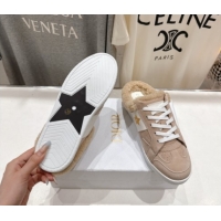 Perfect Dior Star Sneaker Mules in Suede and Wool Beige 51029061