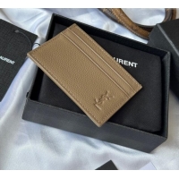 Best Price Saint Laurent Cassandre Shadow Card Case in Grained Leather 687098 Beige 2025