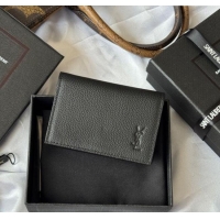 Best Product Saint Laurent Cassandre Shadow Business Card Case in Grained Leather 693492 Black 2025
