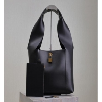 Discount Saint Laurent Leather Hobo Shoulder Bag 773686 Black 2025