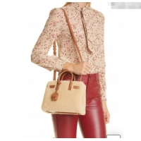 Top Grade Saint Laurent Sac de Jour Mini Tote Bag in Shearling 717439 Cream White 2025