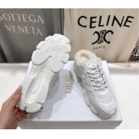 Grade Quality Dior Chrono Sneaker Mules in Mesh, Leather-Effect and Wool White 51029070