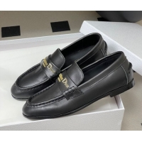 Unique Style Dior Boy Flat Loafers in Supple Calfskin Leather Black 1029078