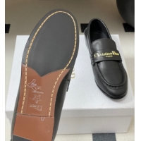 Unique Style Dior Boy Flat Loafers in Supple Calfskin Leather Black 1029078
