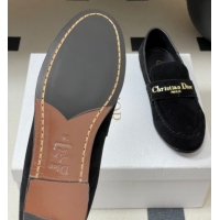 Shop Duplicate Dior Boy Flat Loafers in Supple Suede Black 1029080