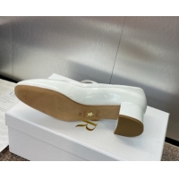 1:1 aaaaa Dior New Mary Janes Pumps 3.5cm in White Patent Calfskin Leather 1029086