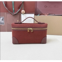 Buy Discount Loro Piana LP Extra Pocket Pouch L19 in Canvas and Leather 2301 Burgundy 2025