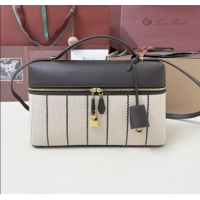 Promotional Loro Piana LP Extra Pocket Pouch L27 in Canvas and Leather 2302 Grey 2025