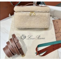Pretty Style Loro Piana LP Extra Pocket Pouch L19 in Shearling & Leather 2301 Beige 2025