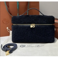 Buy Cheap Loro Piana LP Extra Pocket Pouch L27 in Shearling & Leather 2302 Navy Blue 2025
