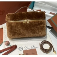 Trendy Design Loro Piana LP Extra Pocket Pouch L27 in Shearling & Leather 2302 Brown 2025