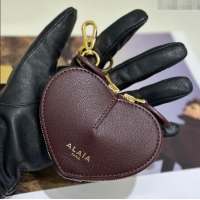 Trendy Design Alaia LE CŒUR Coin Purse in Goatskin 8841 Burgundy 2025
