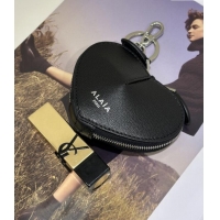 Luxury Cheap Alaia LE CŒUR Coin Purse in Goatskin 8841 Black 2025