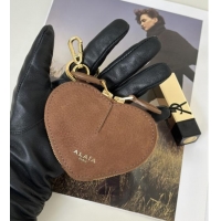 Super Quality Alaia LE CŒUR Coin Purse in Suede 8841 Brown 2025