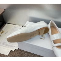 Fashion Dior D-Winter Ballet Flats in Crinkled Patent Calfskin Leather White 1029091