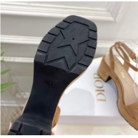 Grade Quality Dior D-Lane Platform Sandals 8.5cm in Suede with Signature Beige 1029093