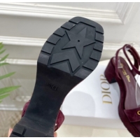Best Grade Dior D-Lane Platform Sandals 8.5cm in Suede with Signature Burgundy 1029094