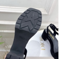 Best Price Dior D-Lane Platform Sandals 8.5cm in Suede with Signature Black 1029095