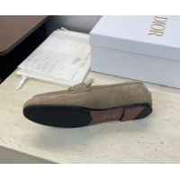 Low Price Dior DiorAlps Boy Flat Loafers in Suede and Shearling Grey2 DR121603 1216098
