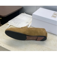 Classic Hot Dior DiorAlps Boy Flat Loafers in Suede and Shearling Camel DR121603 1216099