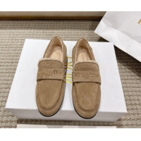 1:1 aaaaa Dior DiorAlps Boy Flat Loafers in Suede and Shearling Beige 2025 DR121603 1216105