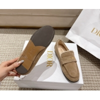 1:1 aaaaa Dior DiorAlps Boy Flat Loafers in Suede and Shearling Beige 2025 DR121603 1216105