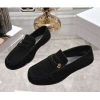 Purchase Dior Time Flat Loafers in Suede Black DR121605 1216110