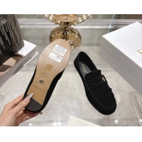 Purchase Dior Time Flat Loafers in Suede Black DR121605 1216110