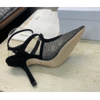Good Quality Dior Capture Heeled Sandals 9.5cm in Mesh with Strass Cannage Motif DR121606 51216112