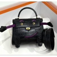 Best Quality Hermes Kelly Doll Bag in Matt Alligator Leather H16 Black 2025(Handmade)