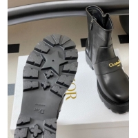 Unique Style Dior DiorAlps D-Quest Ankle Boots in Calfskin Leather with Logo Buckle Strap Black DR121609 1216124