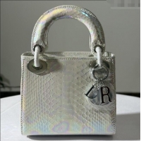 Famous Brand Dior Mini Lady Dior Bag in Python Leather D123003 Colorful/Silver 2025