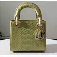 Big Discount Dior Mini Lady Dior Bag in Python Leather D123006 Gold 2025