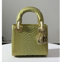 Big Discount Dior Mini Lady Dior Bag in Python Leather D123006 Gold 2025