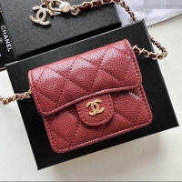 Big Discount Chanel Chain Belt with Pouch in Grainy Leather 2016025 Burgundy/Gold 2025