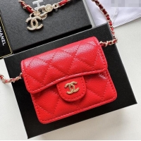 Good Product Chanel Chain Belt with Pouch in Grainy Leather 2016025 Red/Gold 2025