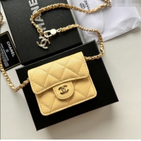 Fashion Discount Chanel Chain Belt with Pouch in Grainy Leather 2016025 Yellow/Gold 2025