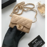 Famous Brand Chanel Chain Belt with Pouch in Grainy Leather 2015025 Beige 2025