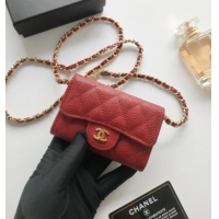 New Cheap Chanel Chain Belt with Pouch in Grainy Leather 2015025 Burgundy 2025