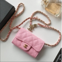 Reasonable Price Chanel Chain Belt with Pouch in Grainy Leather 2015025 Pink 2025