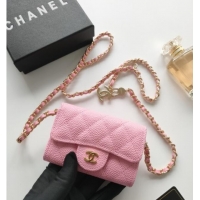 Reasonable Price Chanel Chain Belt with Pouch in Grainy Leather 2015025 Pink 2025