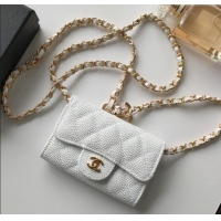 New Fashion Chanel Chain Belt with Pouch in Grainy Leather 2015025 White 2025