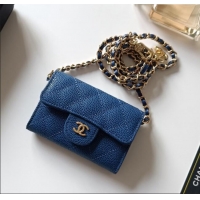 Buy Discount Chanel Chain Belt with Pouch in Grainy Leather 2015025 Blue 2025