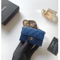 Buy Discount Chanel Chain Belt with Pouch in Grainy Leather 2015025 Blue 2025