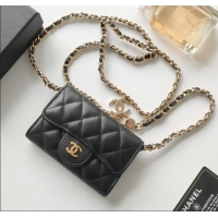 Low Cost Chanel Chain Belt with Pouch in Smooth Leather 2015025 Black/Gold 2025