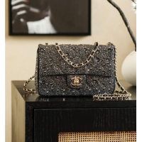 Top Grade Chanel Strass Mini Classic Flap Bag CH122602 Black 2026