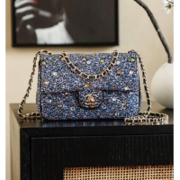 Grade Design Chanel Strass Mini Classic Flap Bag CH122603 Blue 2026