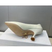 Most Popular Dior D-Time Pumps 8cm in Calfskin Leather White 2025 DR121703 1217039