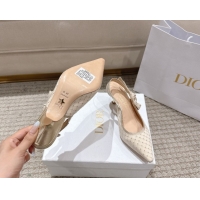 Grade Quality Dior J'Adior Slingbacks Pump 6.5cm in Strass Microcannage Cotton Beige 1217047