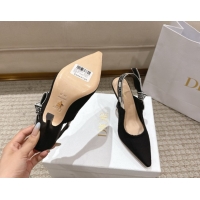 Best Grade Dior J'Adior Slingbacks Pumps 9.5cm in Black Technical Fabric with Cannage Motif 1217053
